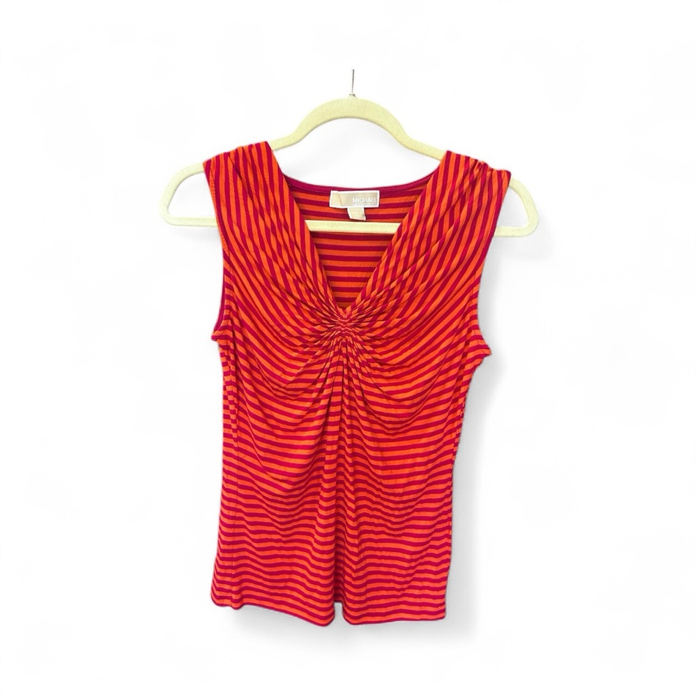 MICHAEL Michael Kors Red and Orange Striped Blouse